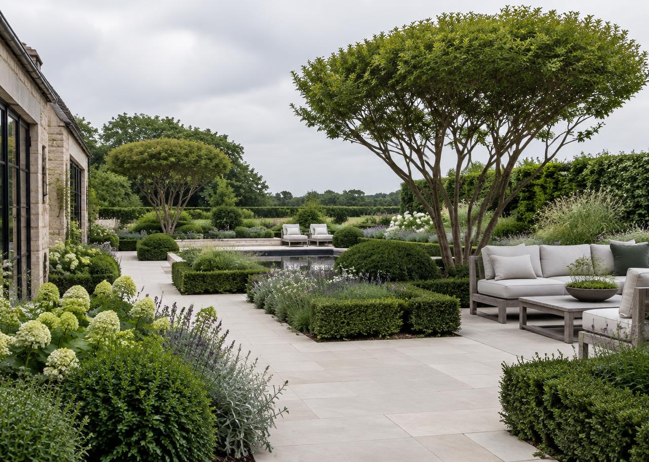 Landscaped English garden